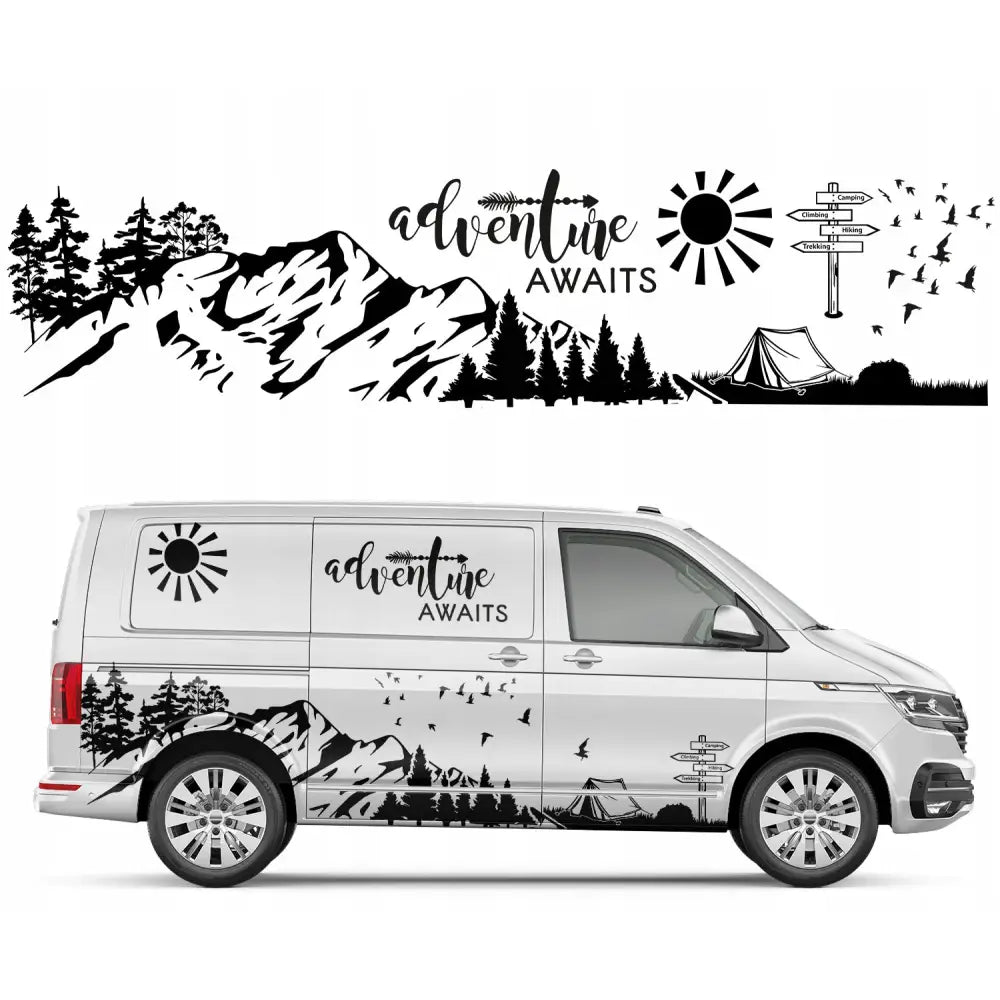 Klistremerke med Motiv: Bobil Camper Adventure 91x376cm