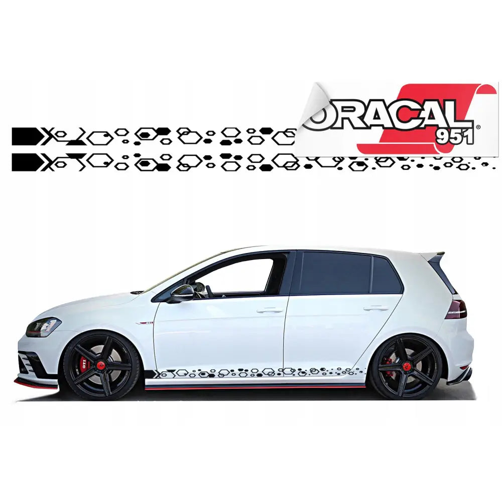 Klistremerke Strimmel til Bilside Hexagon 220x8cm