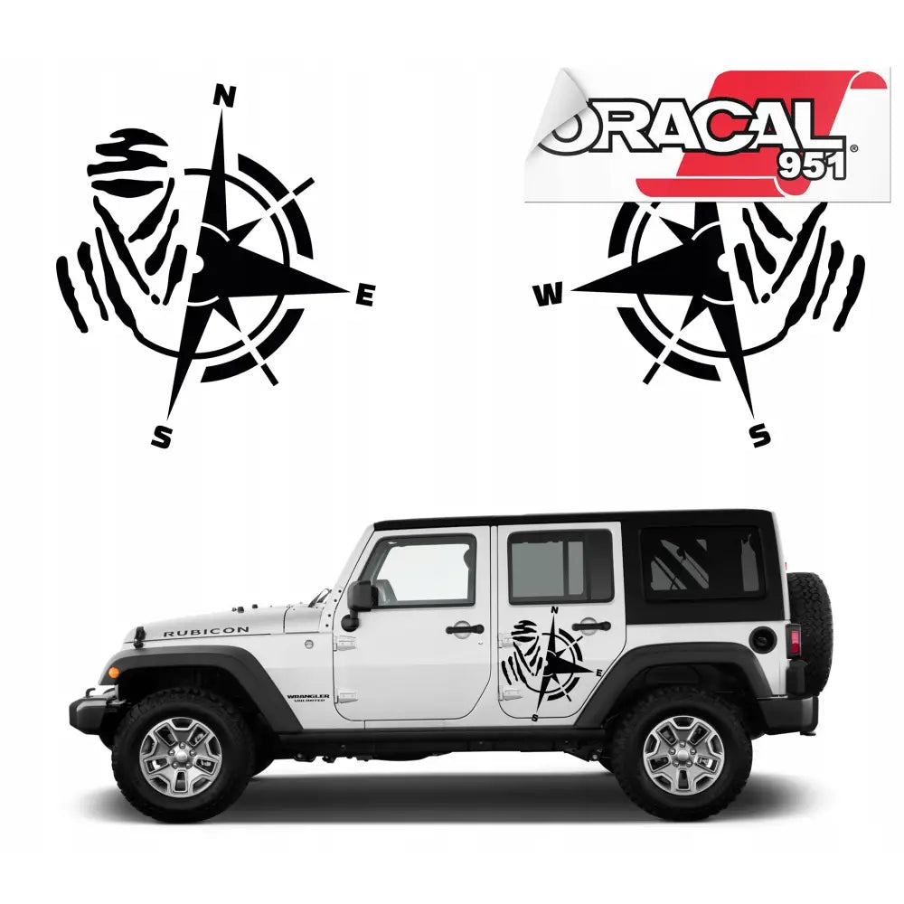 Klistremerke til Bil Jeep Vindrose 49x43 2stk