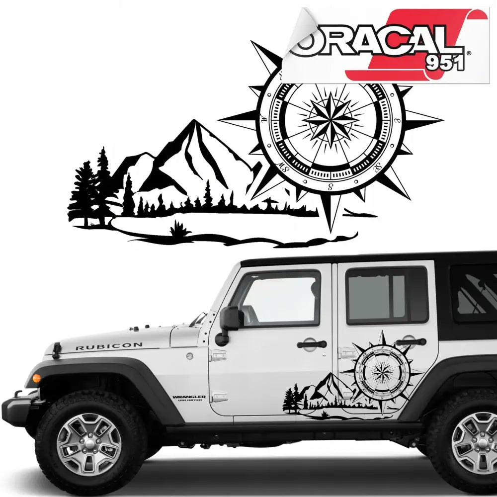Klistremerke til Bil Kompass Rose Offroad 95x150