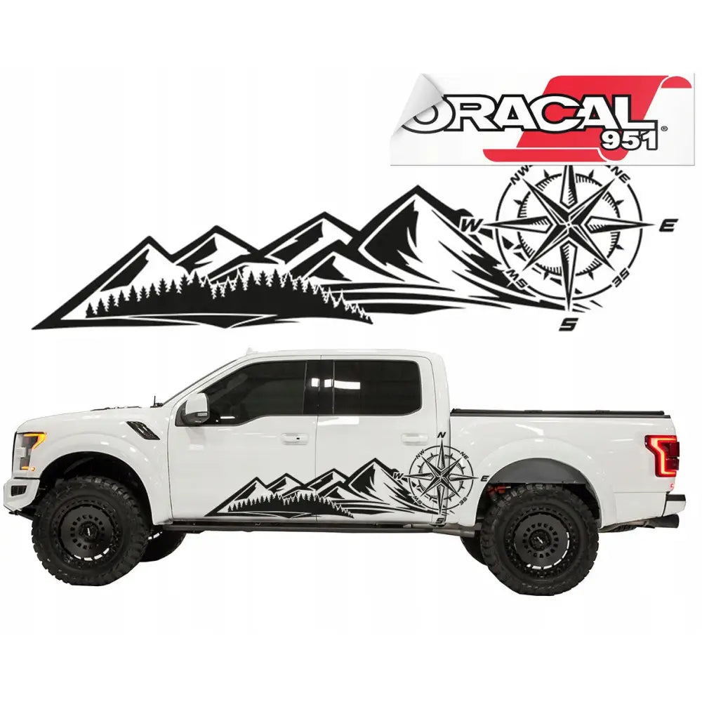 Klistremerke til Bil med Kompassrose for Offroad 44x135cm