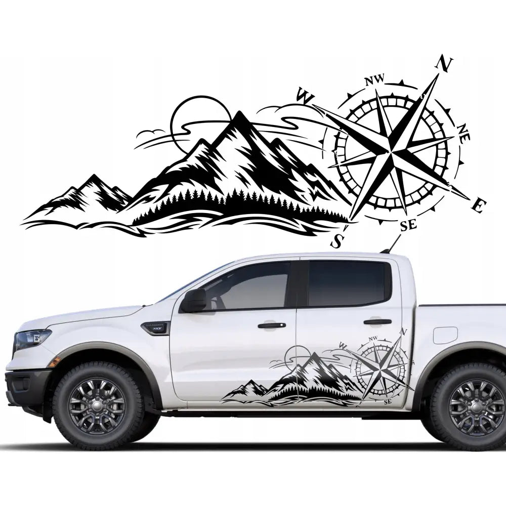 Klistremerke til Bil med Kompassrose for Offroad 82x200cm