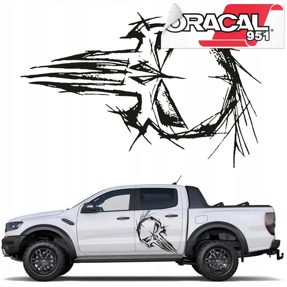 Klistremerke til Bil Punisher-skallen 68x44cm 951 Mg