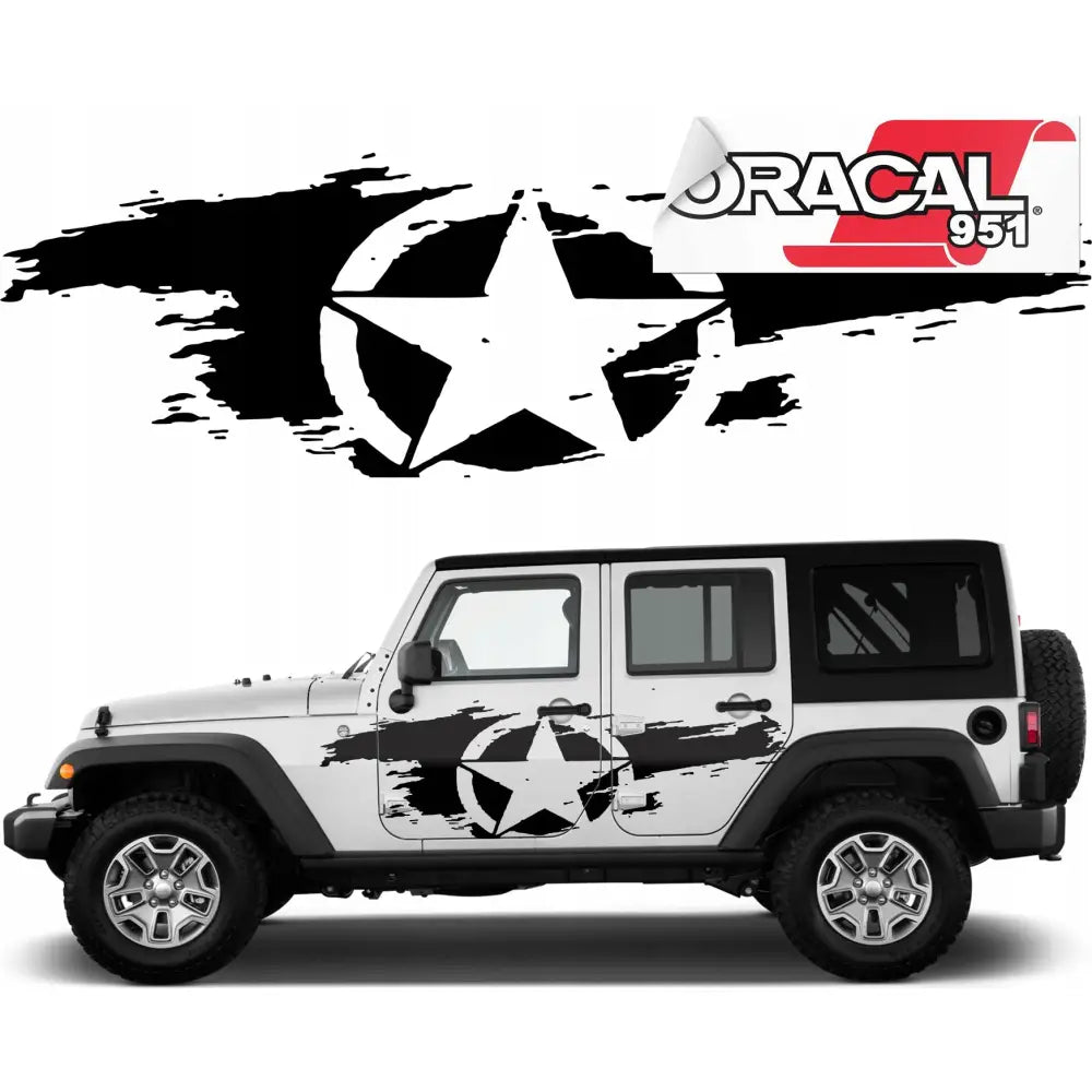 Klistremerke til Bil Star Torn Jeep 100x29