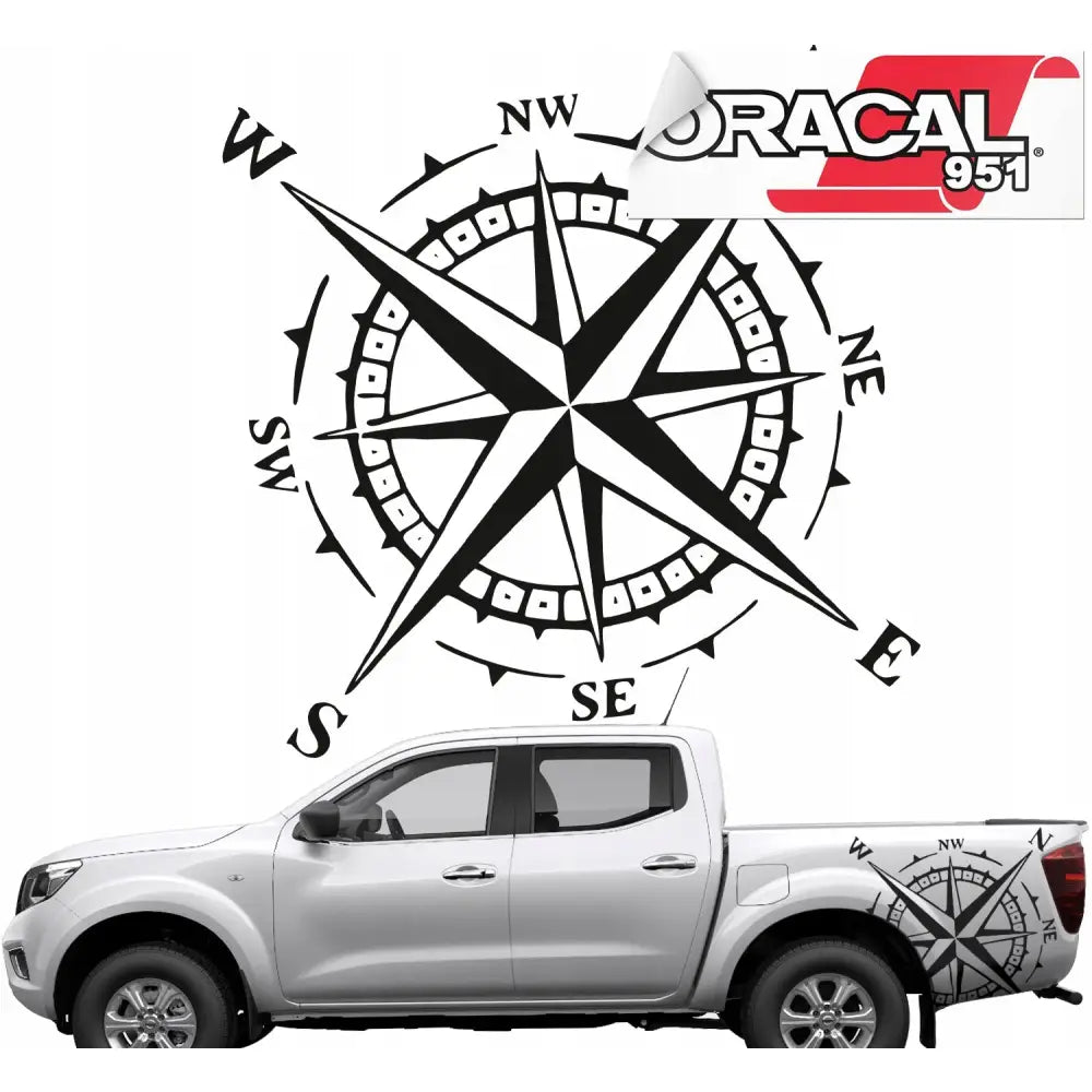 Klistremerke til Bil - Vindrose Offroad 60x60cm