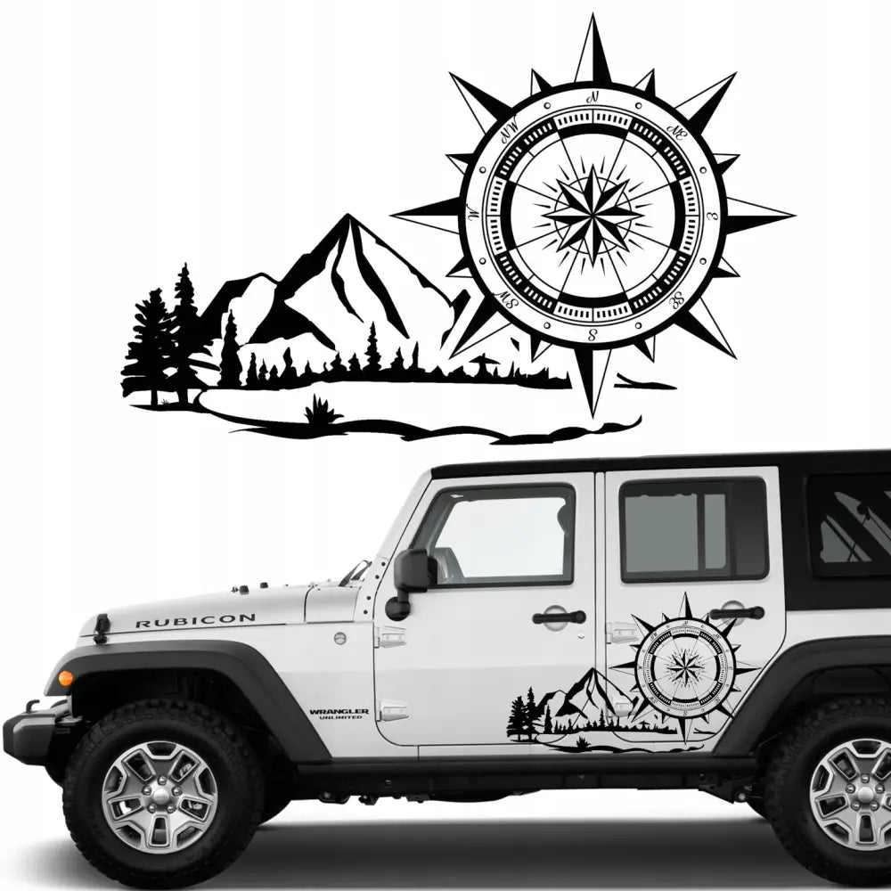 Klistremerke til Bilen Kompasrose Offroad 95x150 Mg253
