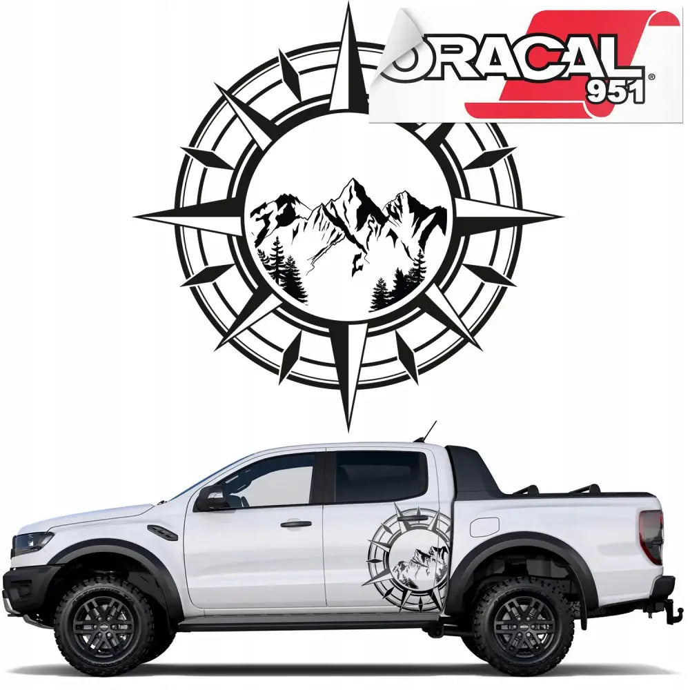 Klistremerke til Bilside Vindrose 60x60cm 951