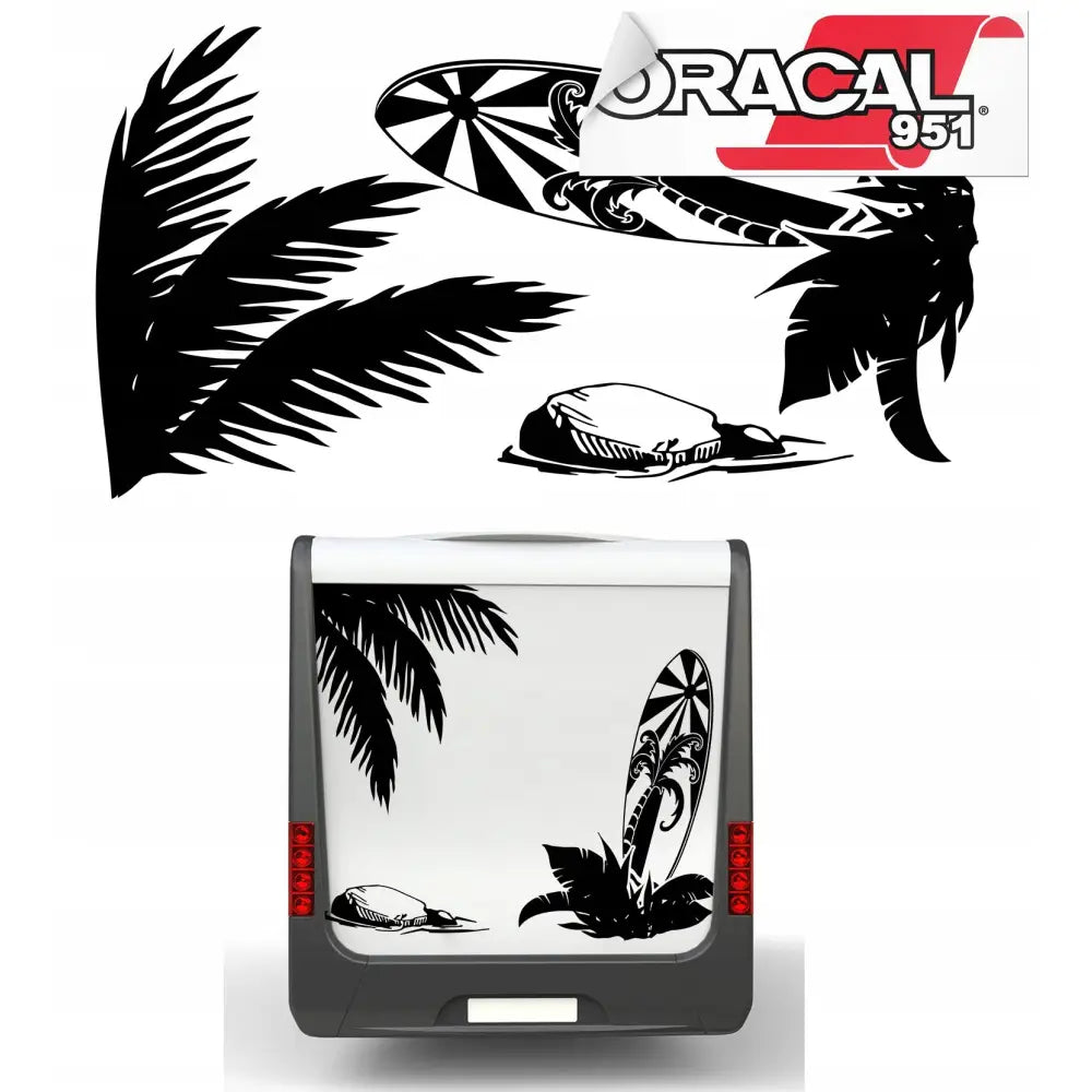 Klistremerke til Campingbil Buss Tilhenger Stor Surfing