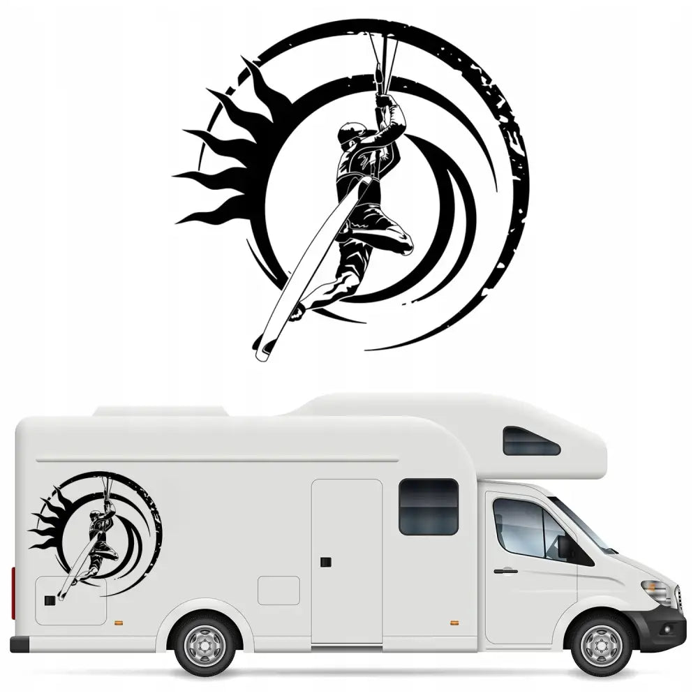 Klistremerke til Campingbil Henger Surfer 94x89cm Mg