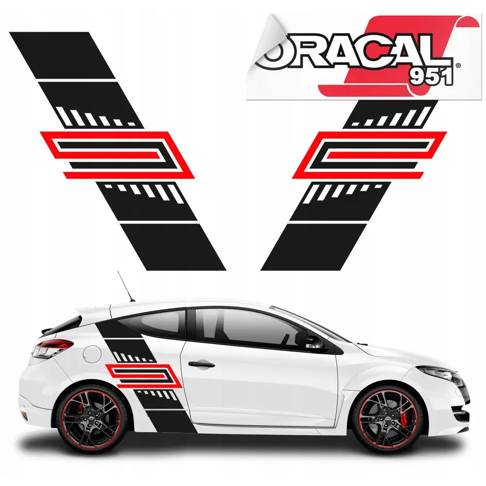 Klistremerker for Bilside med Stripemotiv 185x132cm 2stk Mg