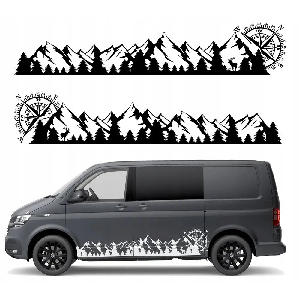 Klistremerker for Bilside Skog Fjell Rose 57,5x300cm