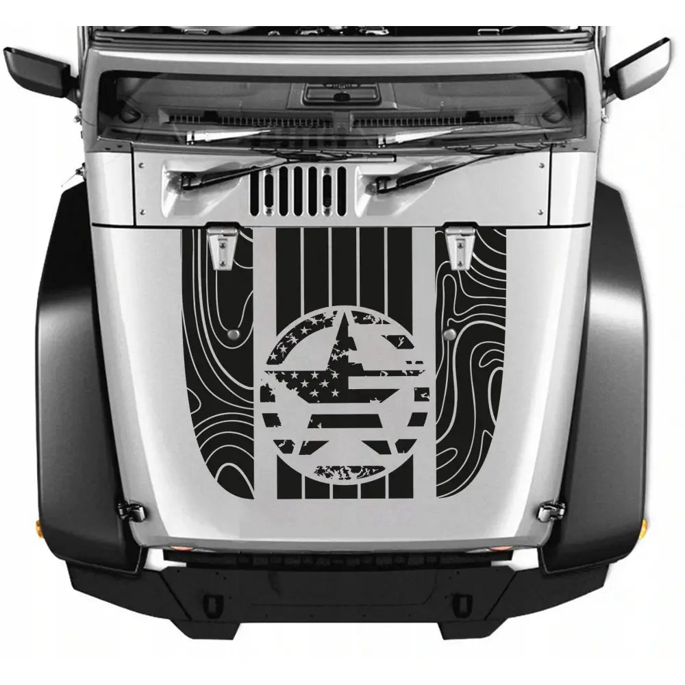 Klistremerker for Jeep Hette Off Road Usa-flagg 90x108cm Mg