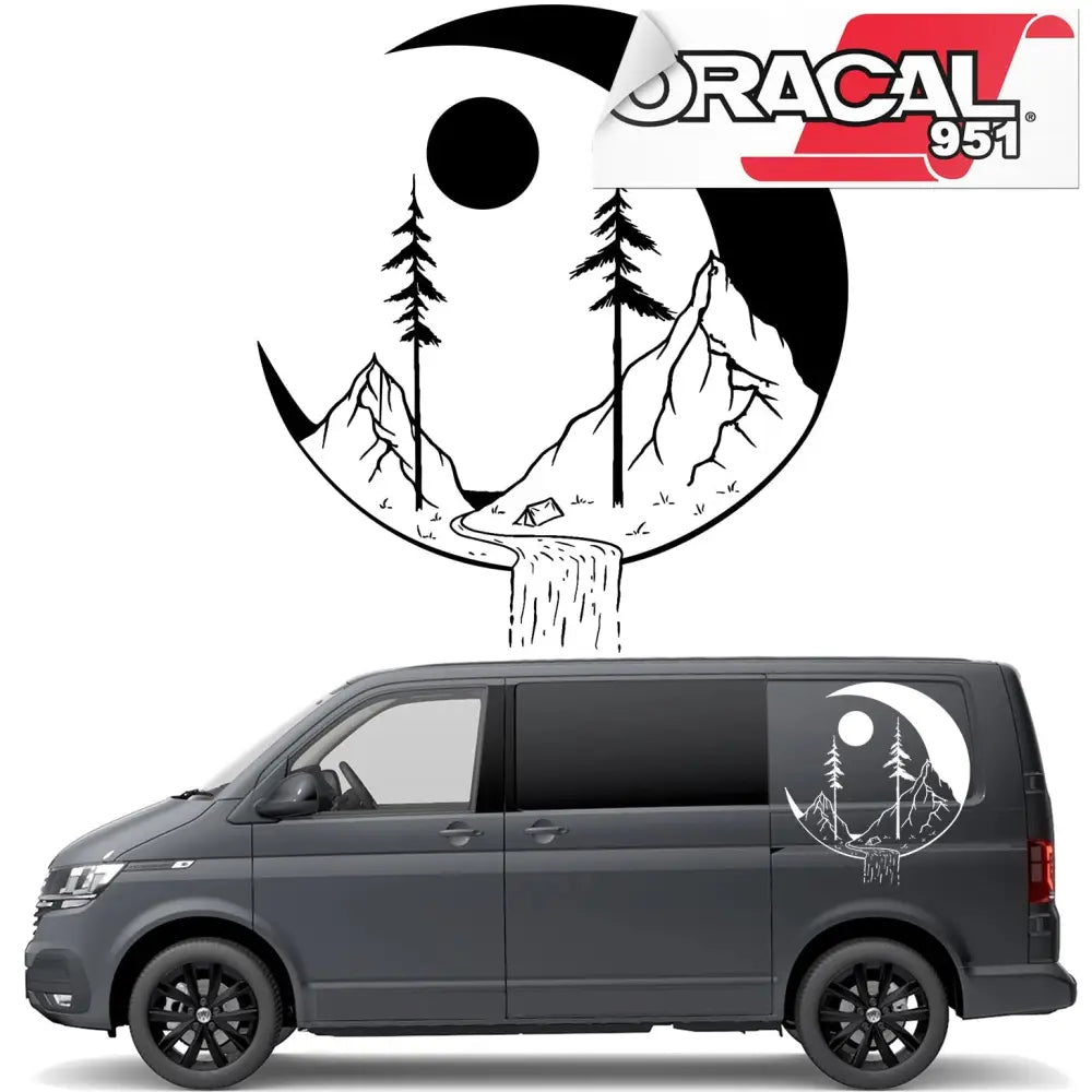 Klistremerker for Side av Bobil med Måne 60x65cm