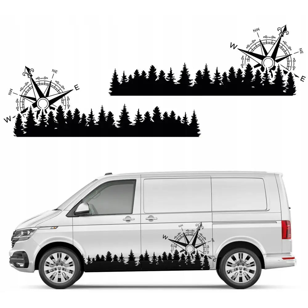 Klistremerker til Bil Kompass Skog 122,5 Cm x 44 Cm