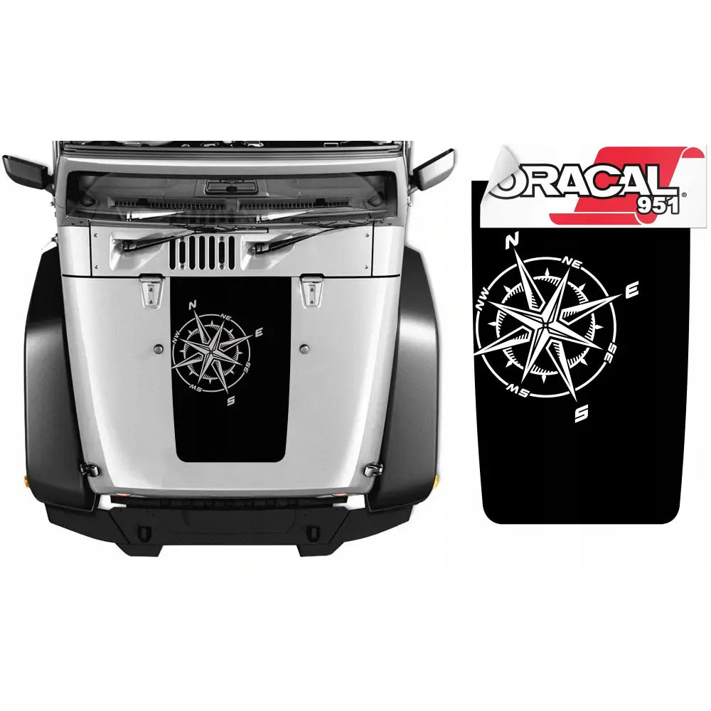 Klistremerker til Bilens Front og Side Kompass 90x58cm