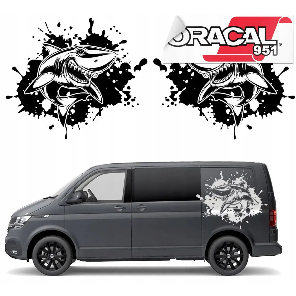 Klistremerker til Bilside Hai Shark 44x51cm 2stk