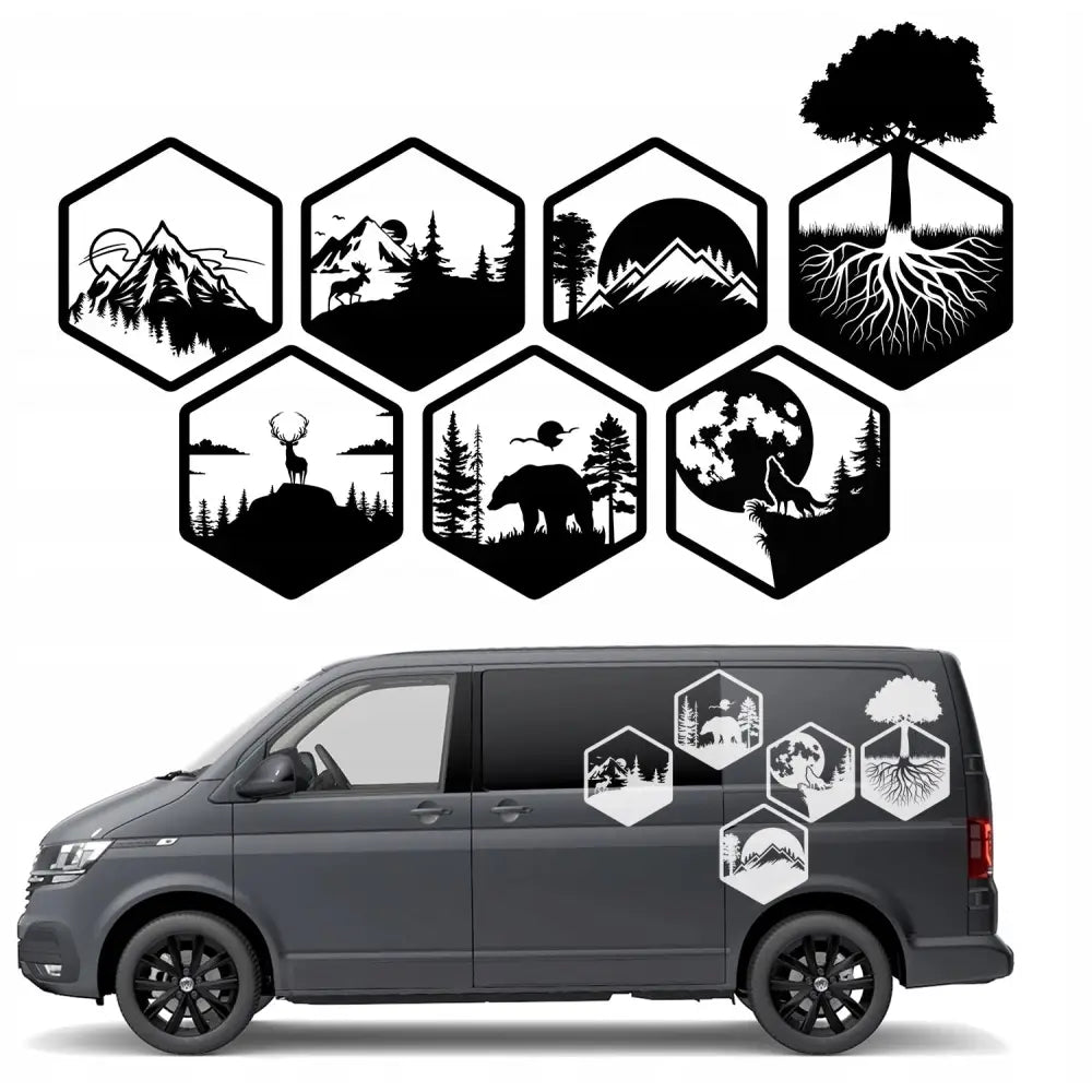 Klistremerker til Bobil Hexagon 44x50cm 7stk Mg