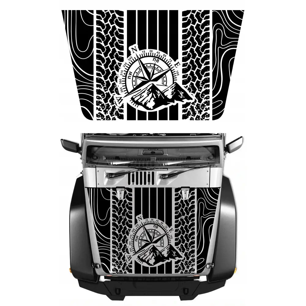 Klistremerker til Jeep Motorhette Off Road Motiv 166x100cm