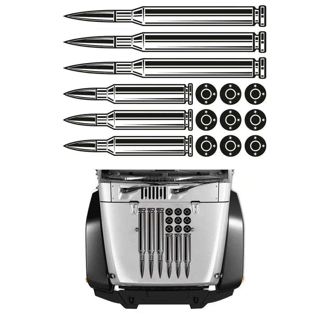 Klistremerker til Jeep Panser Off Road Amerikansk Flagg 70x94cm