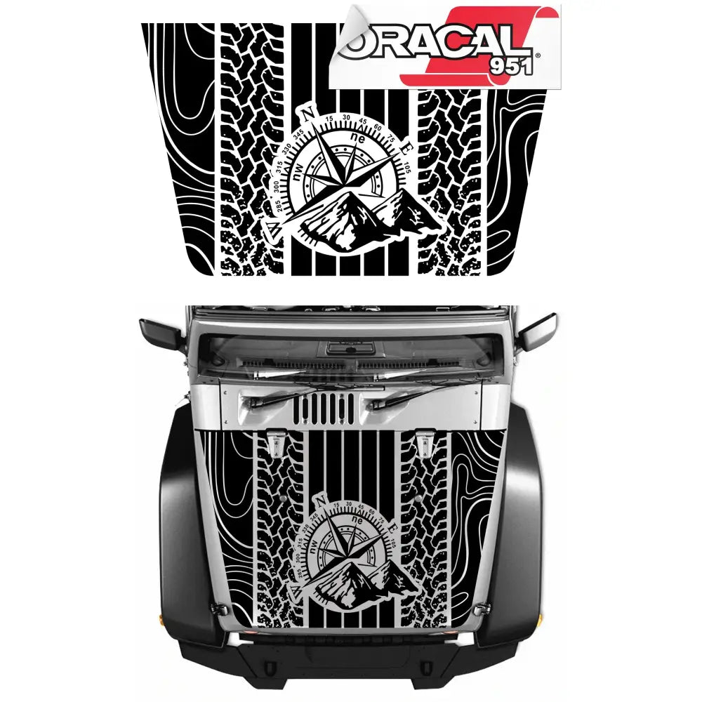 Klistremerker til Jeep Panseret Off Road Motiv 166x95cm