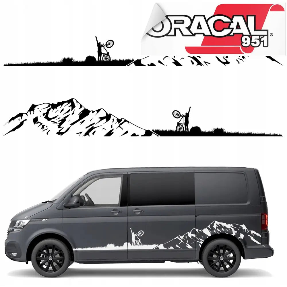 Klistremerker til siden på Bobilen Varebilen 200x27cm Mg.