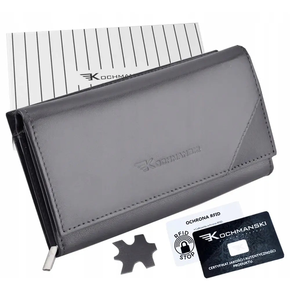 Kochmanski Dames Lommebok i Skinn med Rfid-beskyttelse og god Plass