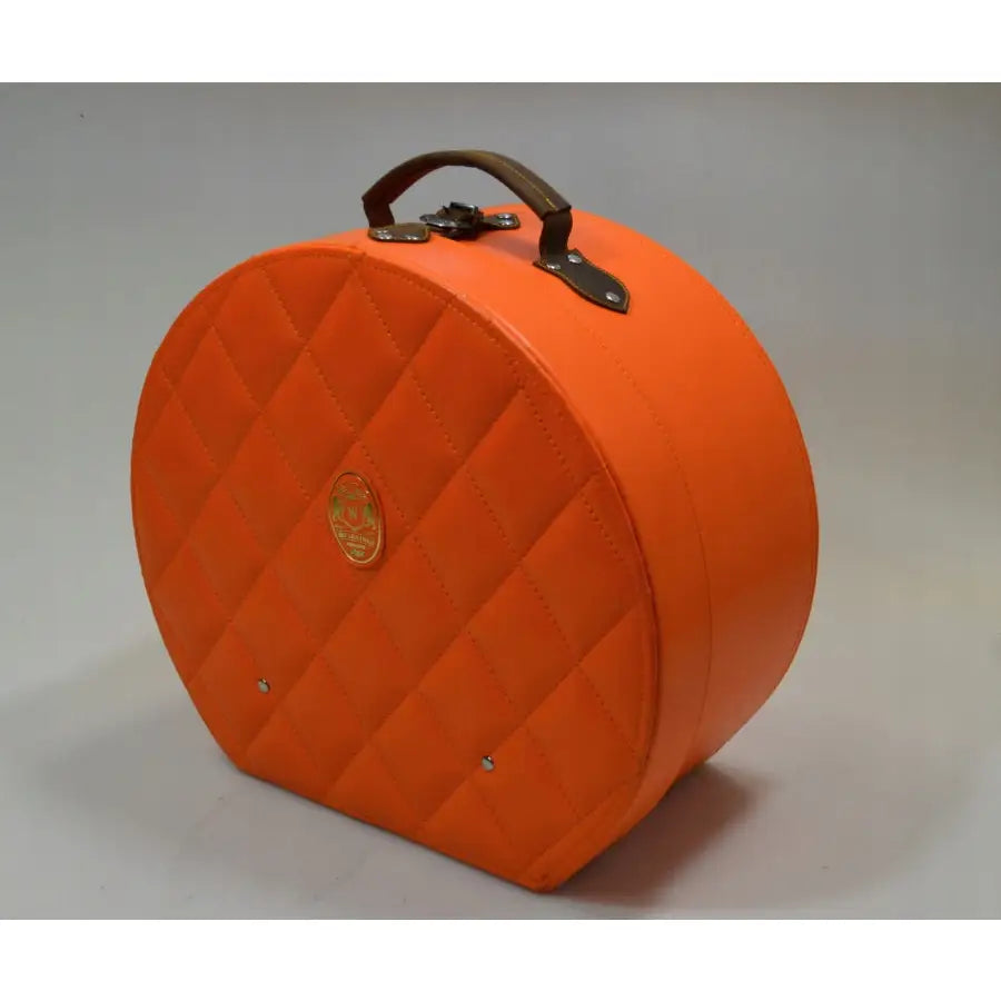 Koffert for Hatt/hatter i Ekte Oransje Skinn