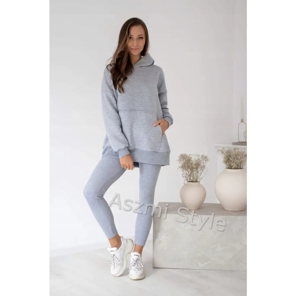 Komplett Ashmi Hettegenser + Leggings Grå