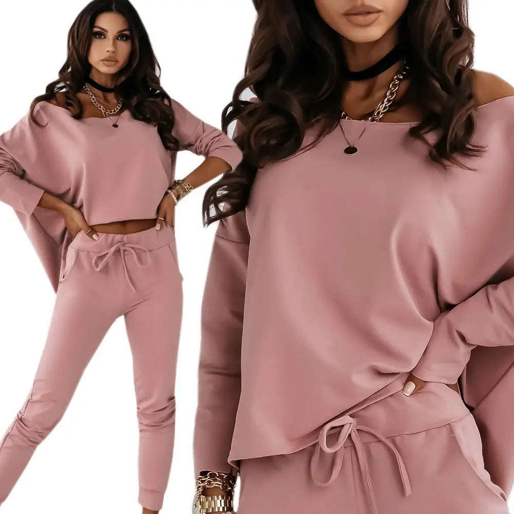 Komplett Behagelig Myk Løstsittende Genser i Farger - Rosa