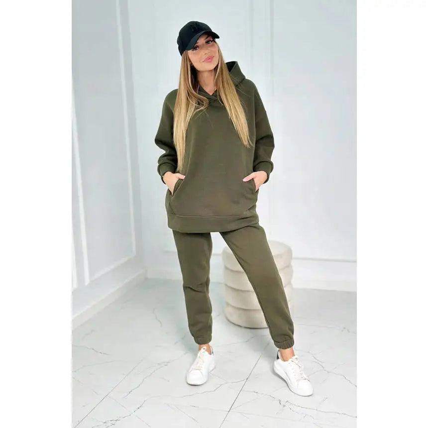 Komplett Bomullssett Varm Hettegenser + Varme Bukser med Mønster