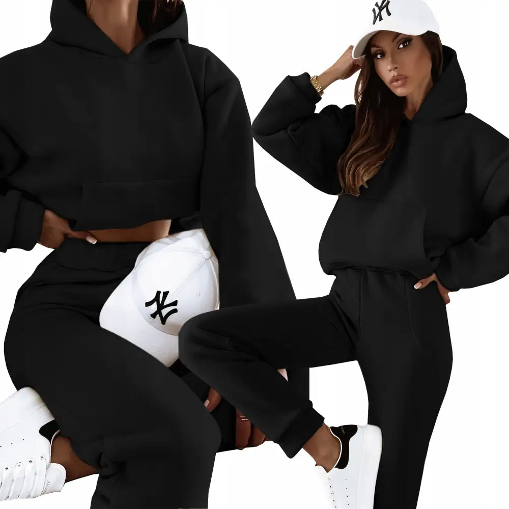 Komplett Dress Mote Tykt Stoff Lomme - Svart