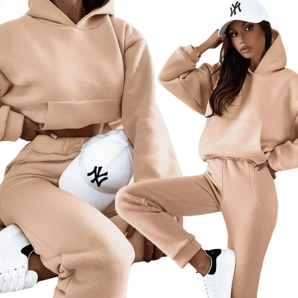 Komplett Dress Stilig Tykt Materiale Lomme - Beige