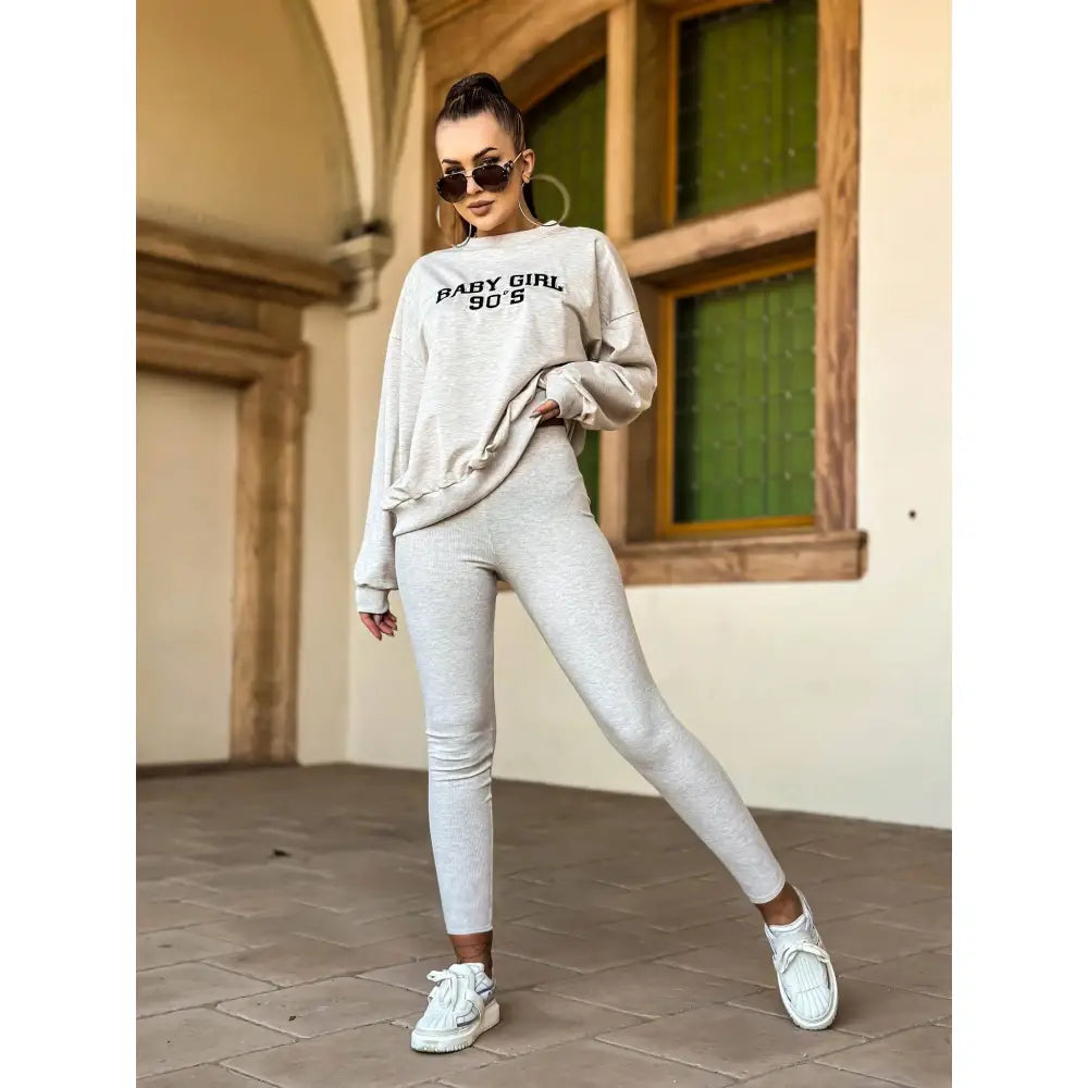 Komplett Joggedress 2 Deler Baby Jente hit - Beige Mønster