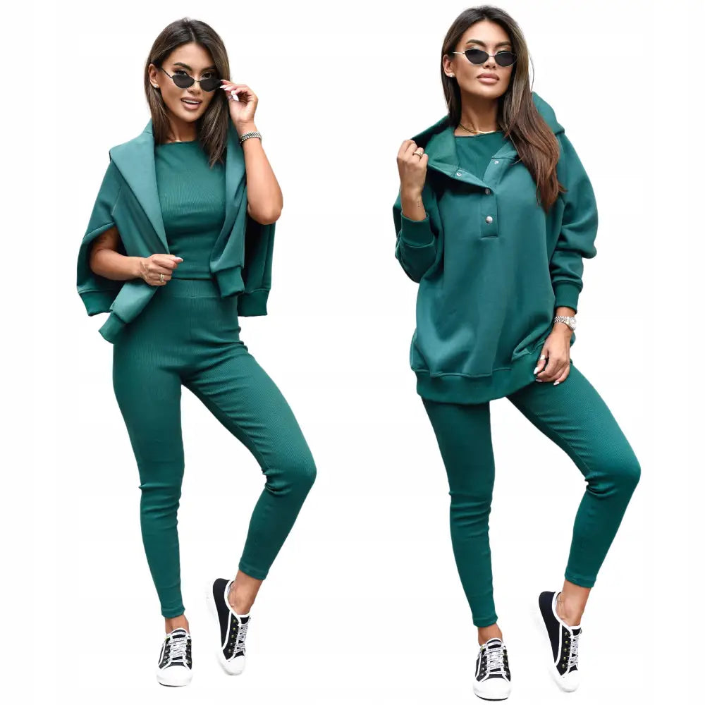 Komplett Joggedress 3-delers Farger Topp Genser Mønster