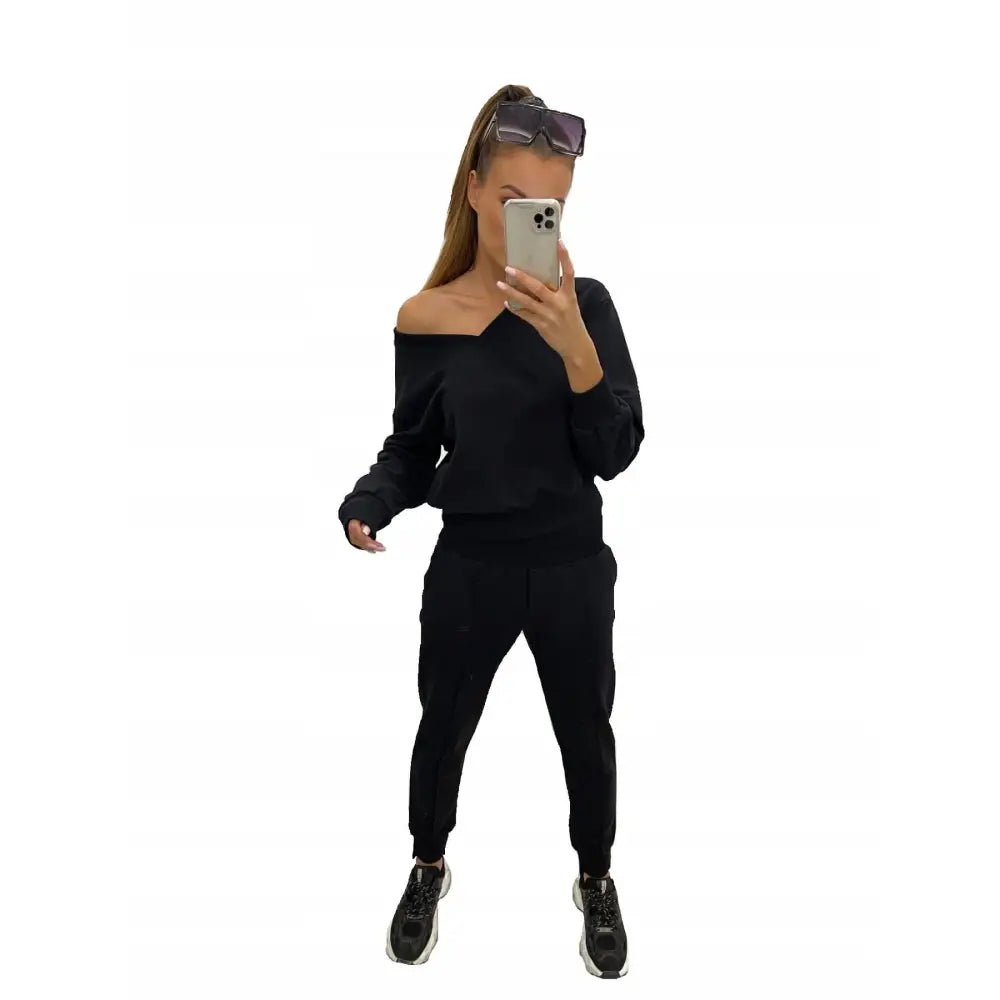 Komplett Joggedress Bukser og Hettegenser Svart Tmc Mote