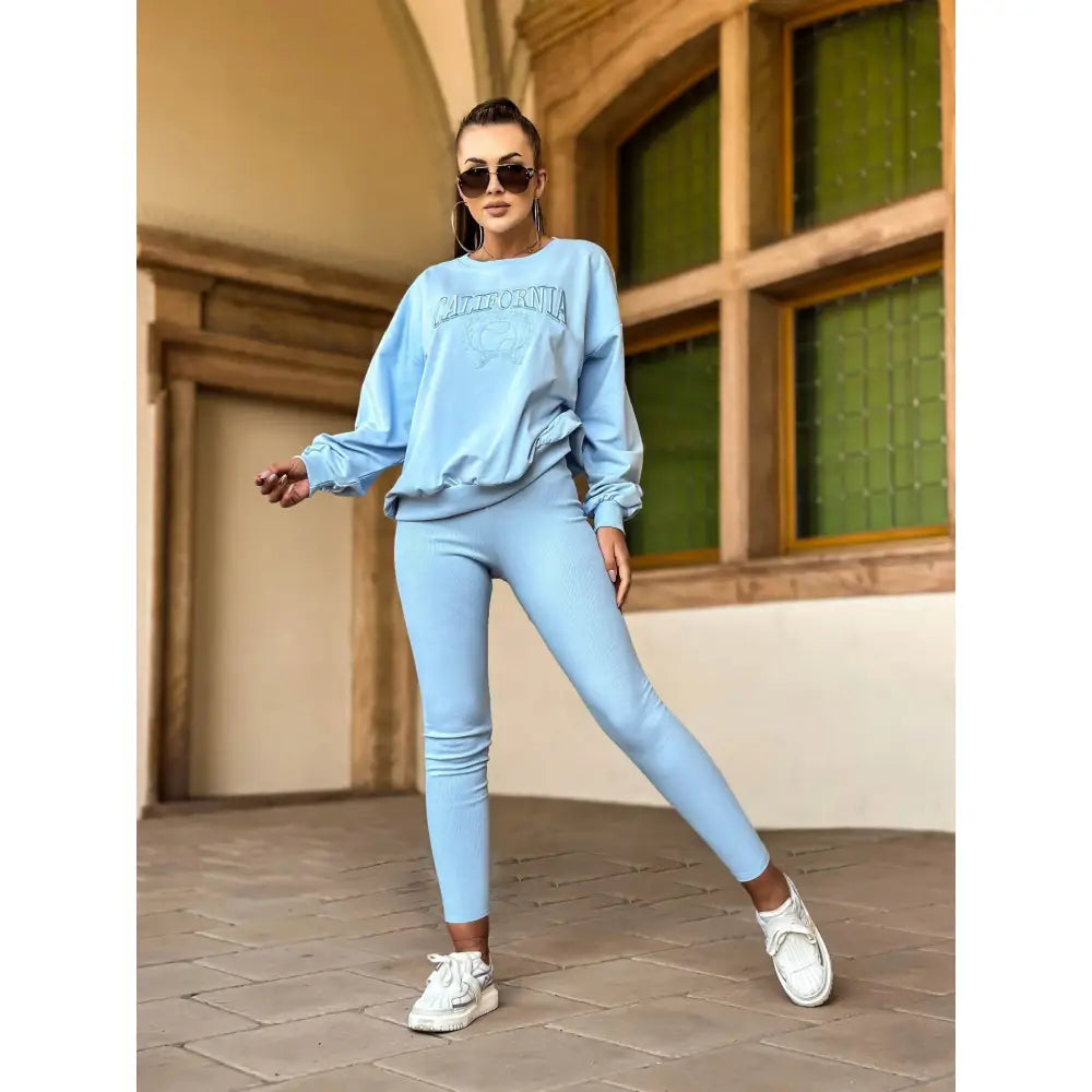 Komplett Joggedress i 2 Deler California hit - Blå Mønster