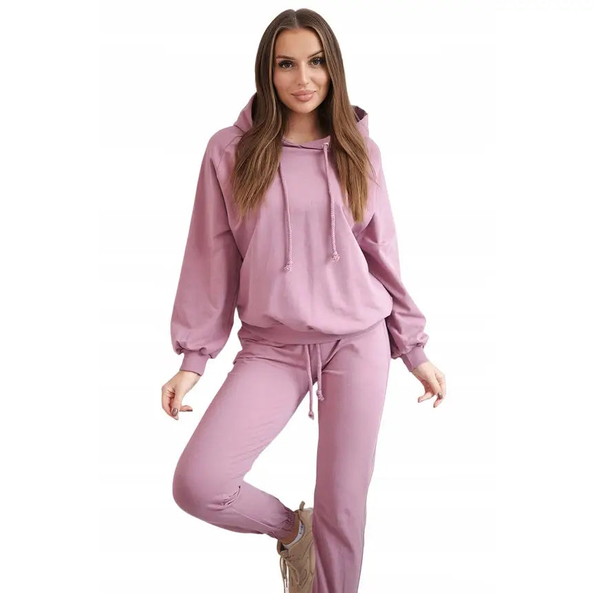 Komplett Joggedress med Hettegenser + Joggebukser hit Uni Mørk Rosa