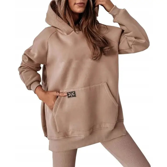 Komplett Joggedress med Hettegenser og Ribbede Leggings