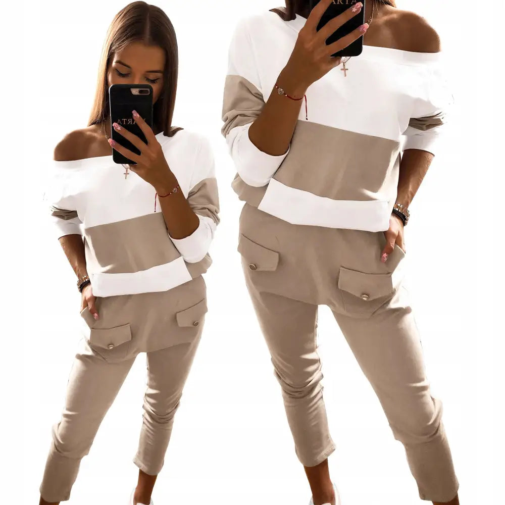 Komplett Joggedress med Stripe Jakke og Bukser