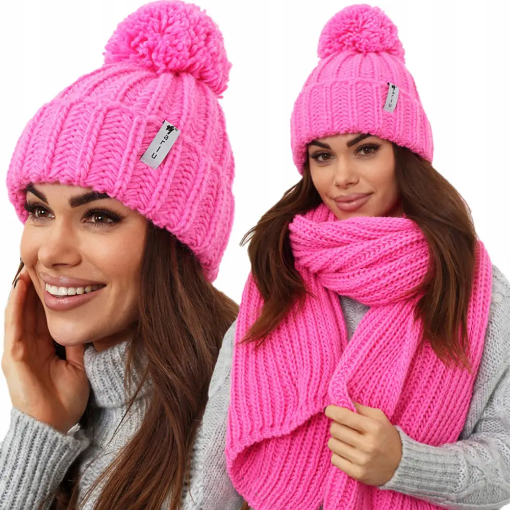 Komplett Lue Skjerf Varm Fuchsia 2491