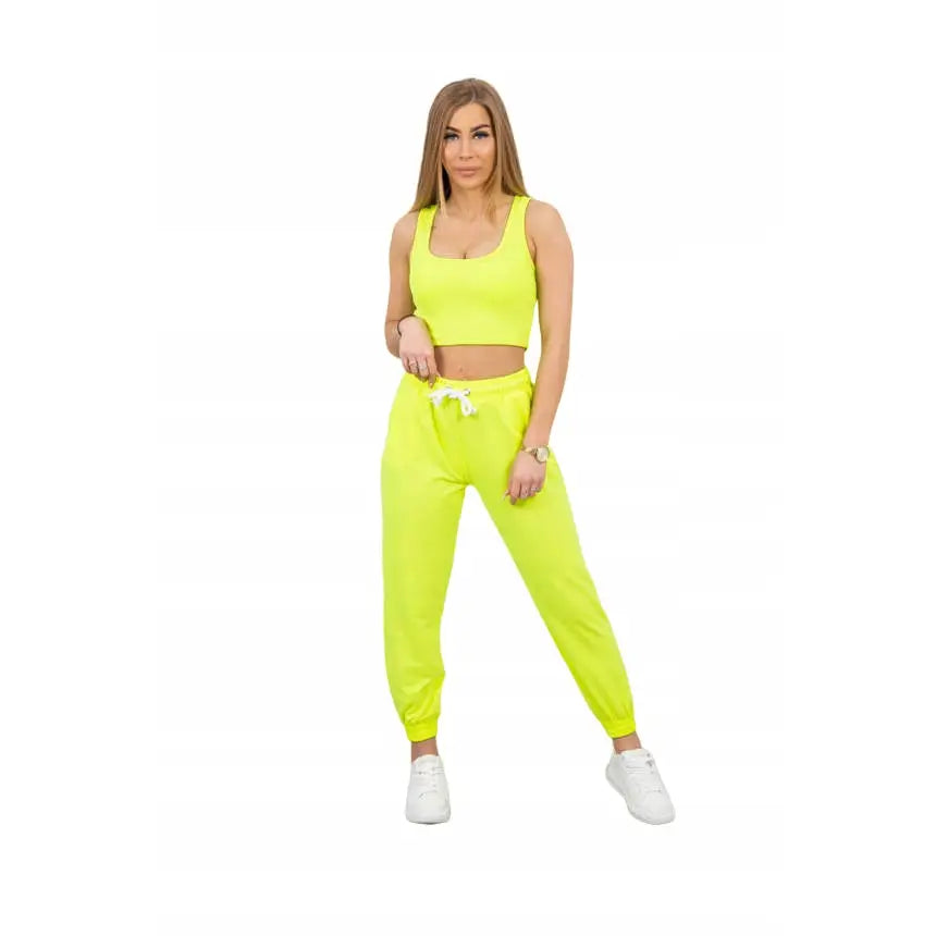 Komplett Topp + Bukser Bluse + Joggebukser Universell hit Gul Neon