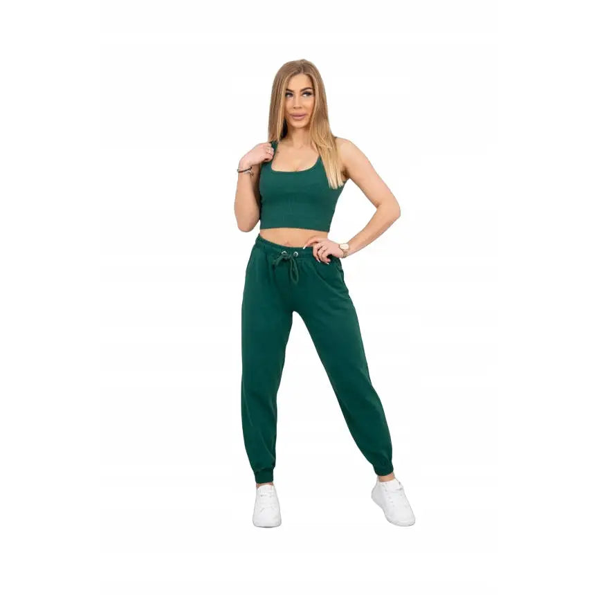 Komplett Topp + Bukser Bluse + Joggedress Universell hit Mørkegrønn