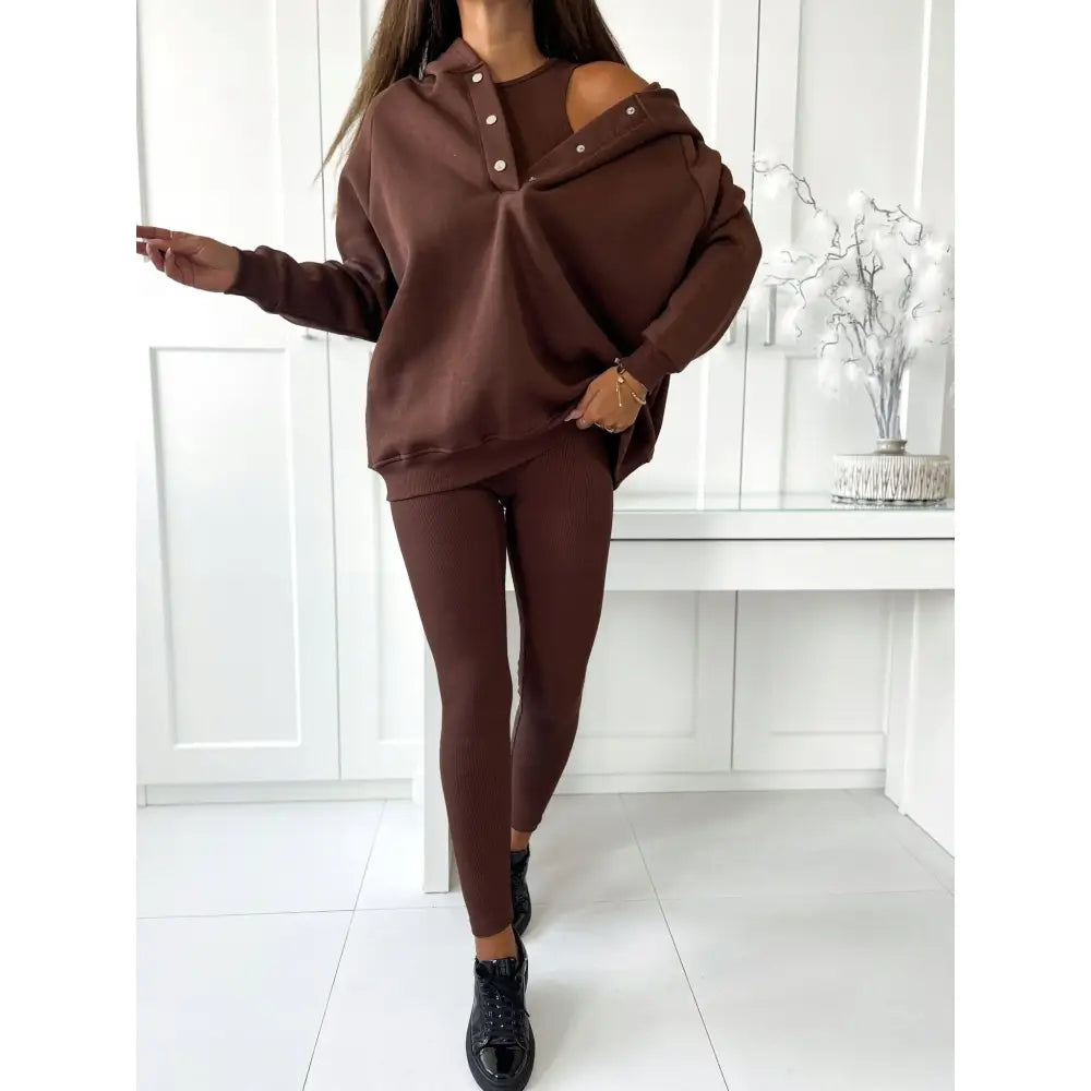 Komplett Tredelt Joggedress for Damer i Bomull