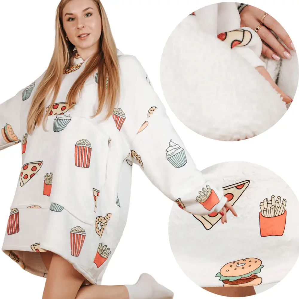 Kosegenser med Hette Tykk Varm Hoodie Kosegenser i Stor Størrelse Badekåpe Xxl