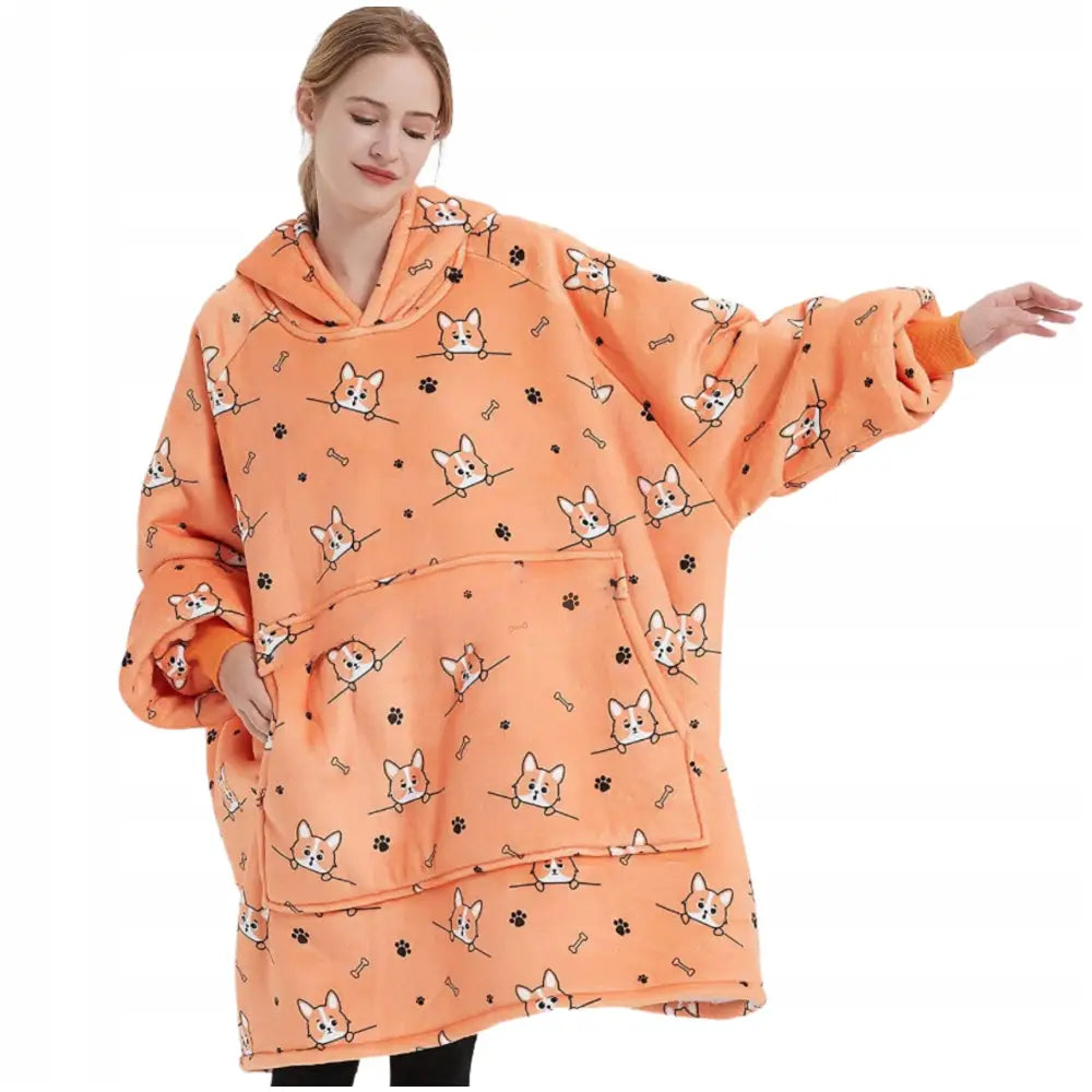 Koselig Oversize Bluse Varm 2-i-1 Tykk Xxl Pelsjakke