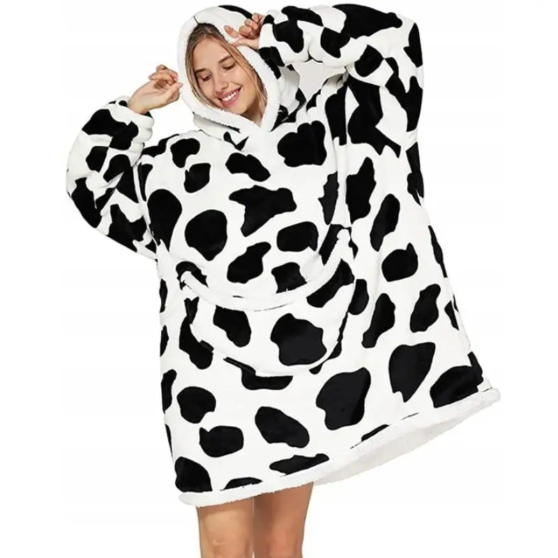 Koselig Oversize Genser Varm 2-i-1 Tykk Xxl Pelsjakke