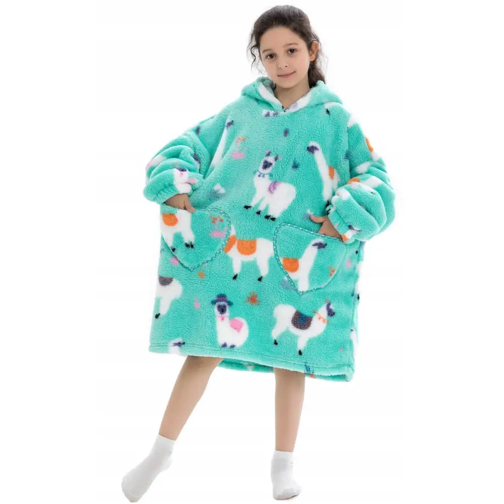 Koselig Oversize Tykk Genser Pysjamas som Gave Varm Fuskepels 3i1