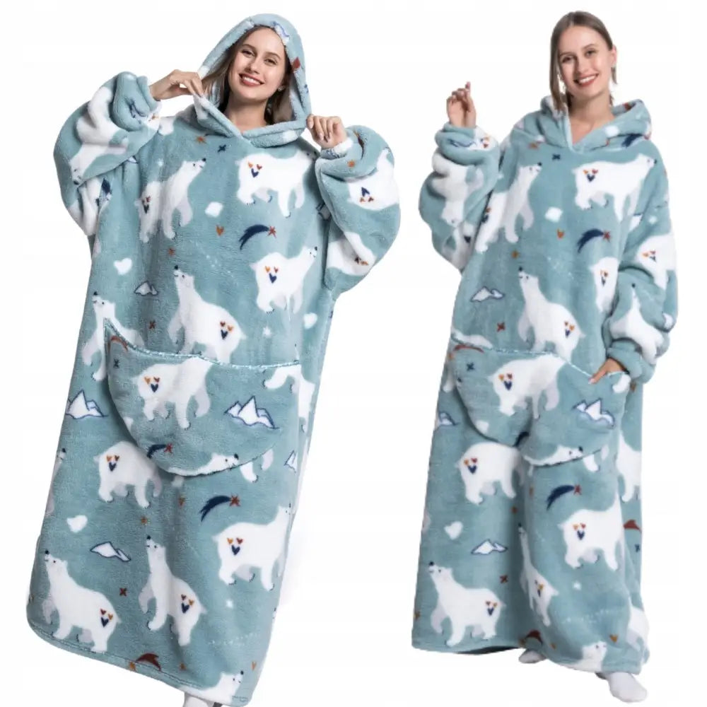 Koselig Oversized Tykk Varm Pysjamas-gave Teddy Fleece Hettegenser 3-i-1