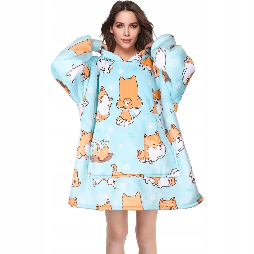 Koselig Oversized Varm 2-i-1 Tykk Xxl Pels-bluse