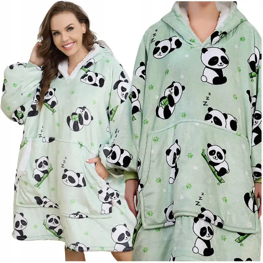 Koselig Varm Oversized 2-i-1 Xxl Teddy-fleece Kosegenser med Hette - Perfekt Gave